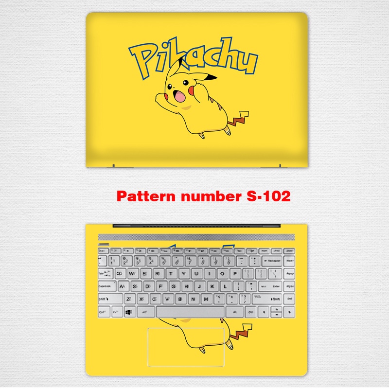 2 Pcs Stiker Pelindung Laptop Notebook UNIVERSAL Motif Pikachu Ukuran 12 13 14 15.6 Inch ASUS A510U S4000 S410U S4300U S5300US510u