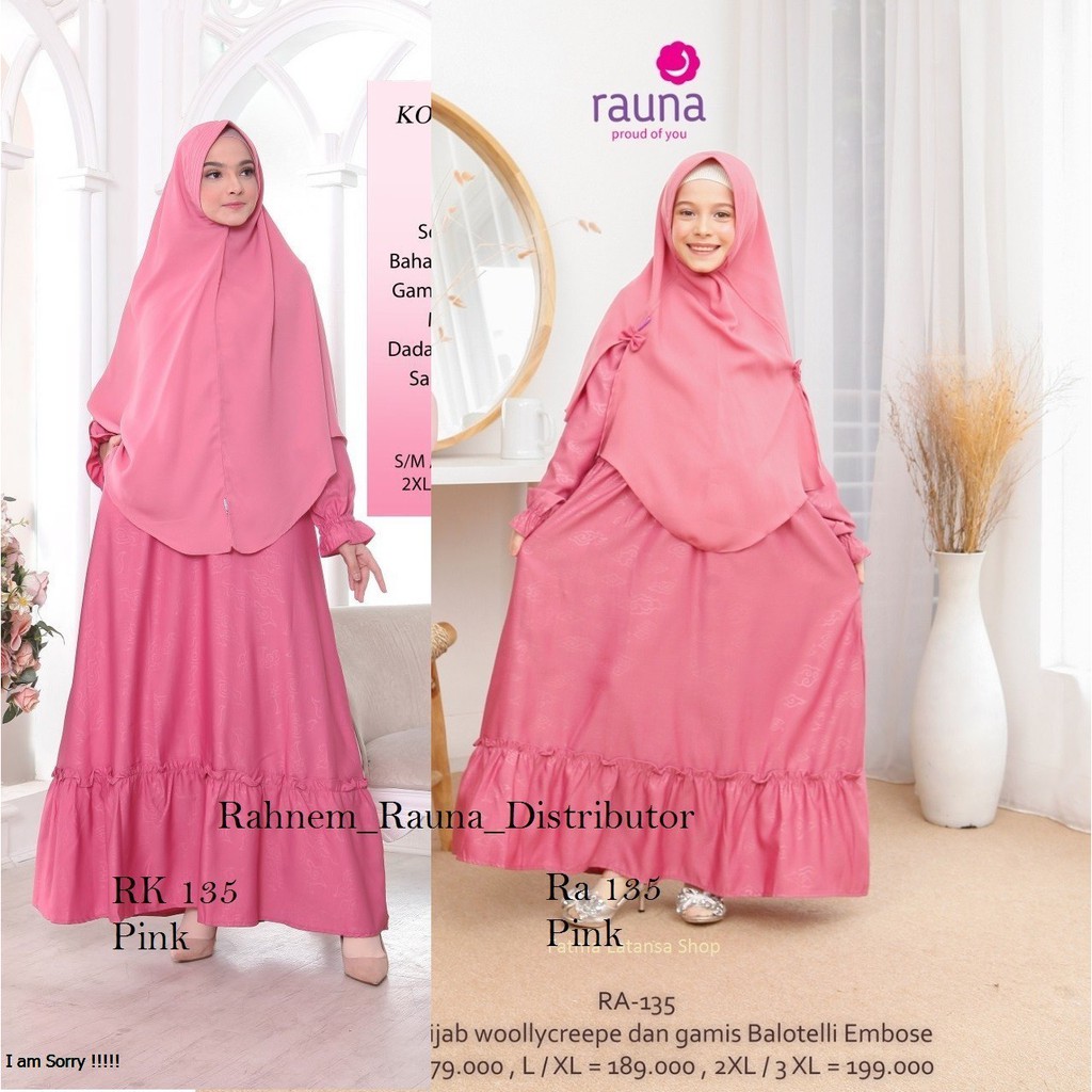gamis rauna ibu dan anak rk ra 135/ gamis couple syari/ balotelli