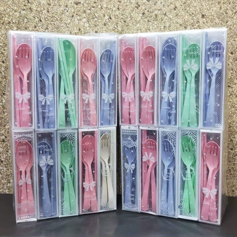 isi 50 Travel Set Sendok Garpu Sumpit Dikemas Mika Souvenir Pernikahan Kualitas Grade A Tidak Letoy