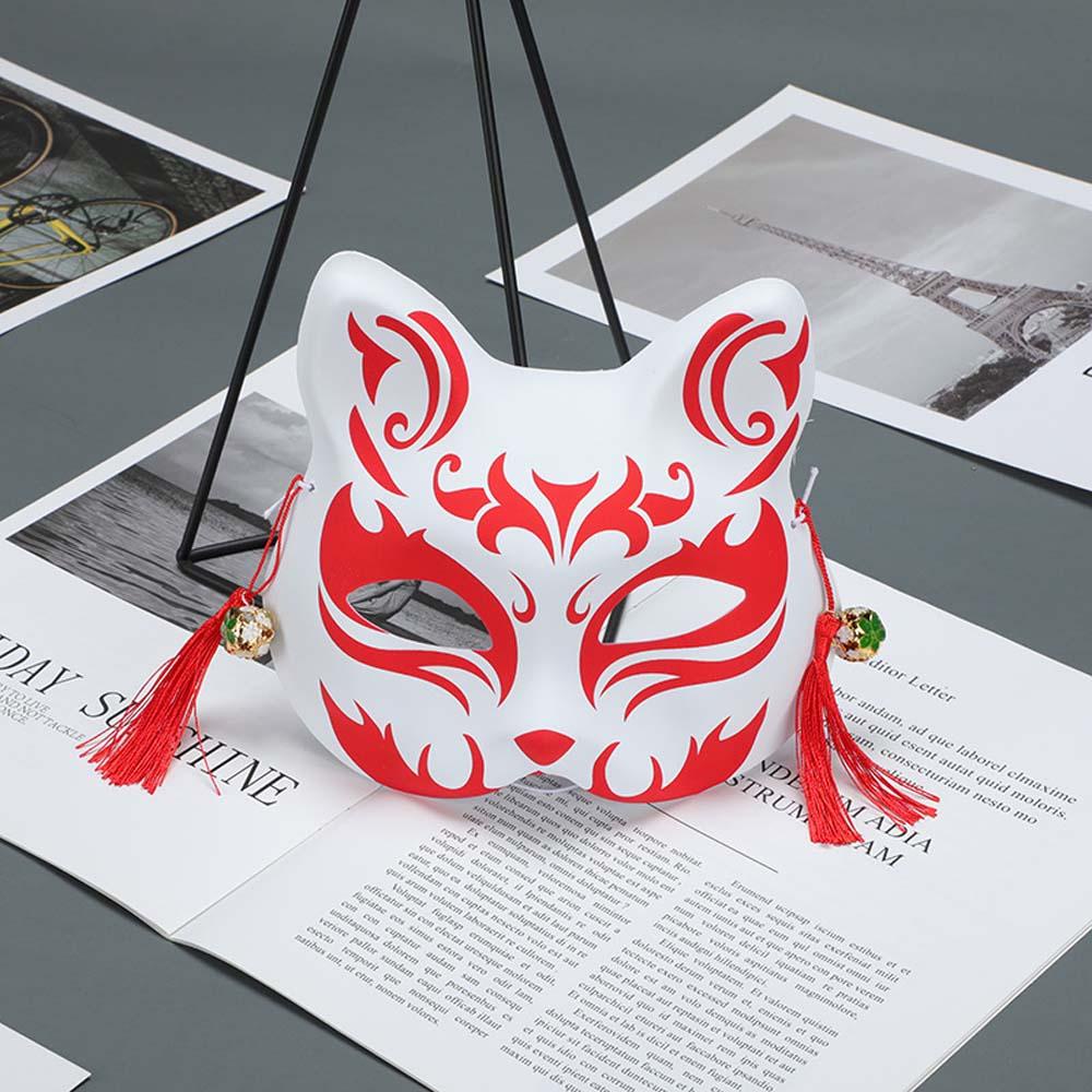 Nickolas1 Cosplay Topeng Unise Hand painted Cat Mask Plastik Jepang Anime Cosplay Alat Peraga Pesta