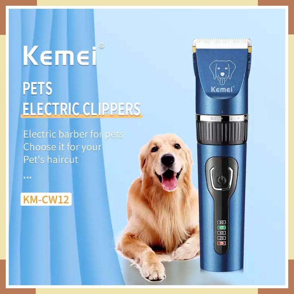 KEMEI CW12 Original Pet Clipper CAS Baterai Alat Cukur Potong Bulu Hewan Anjing Kucing Kelinci KM CW12 KMCW12