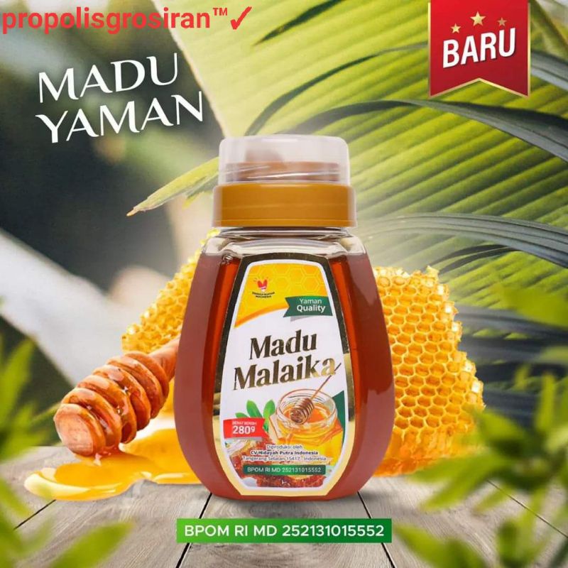 

Madu Murni Yaman Premium Quality 280gr Kental Manis BPOM