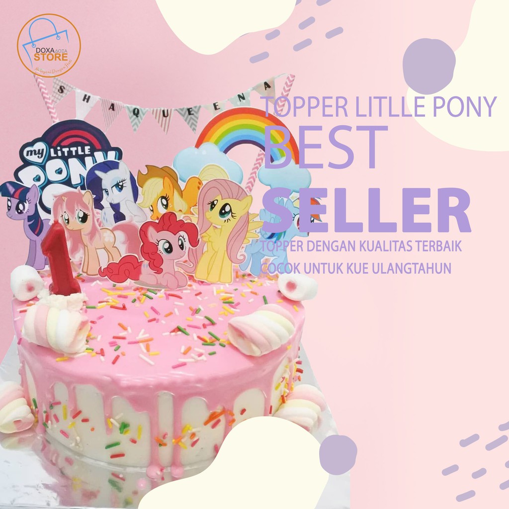 Topper Cake Happy Birthday Costum Little Pony 02