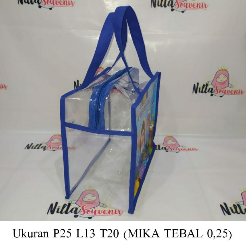 tas ultah mika/tas ultah resleting/tas ultah motif baby shark/souvenir ulang tahun/souvenir anak-1