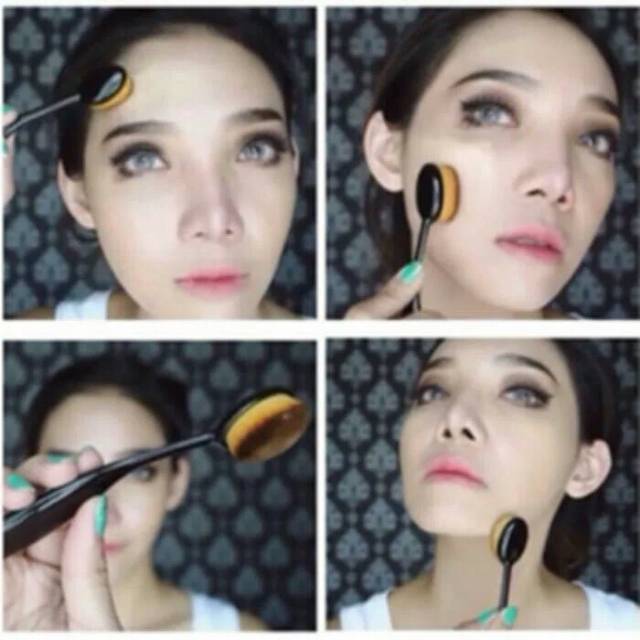 Oval brush makeup