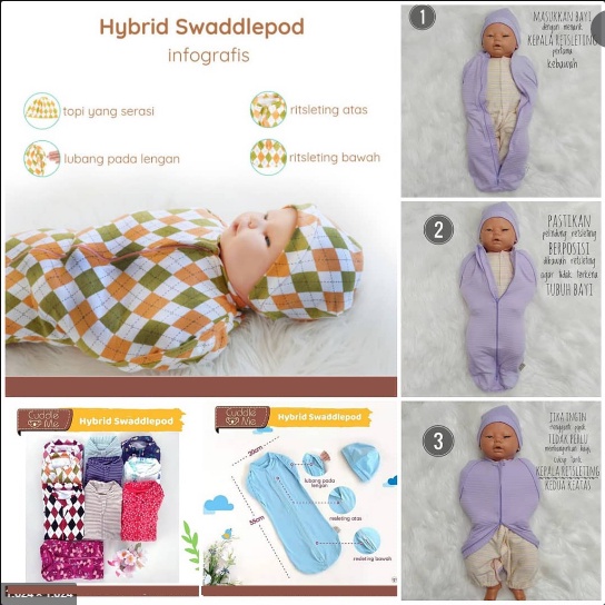 Cuddle Me Hybrid - Swaddlepod [Free Alas Ompol] Bedong Instan Topi CuddleMe