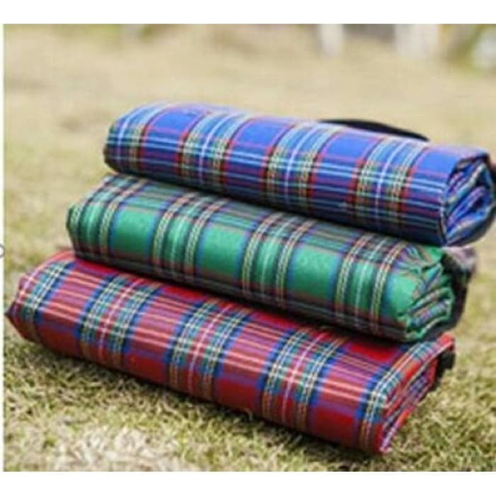 Promo Karpet piknik foldable Tikar piknik Matras tamasya tikar lipat PROMO   Biru Kotak Diskon