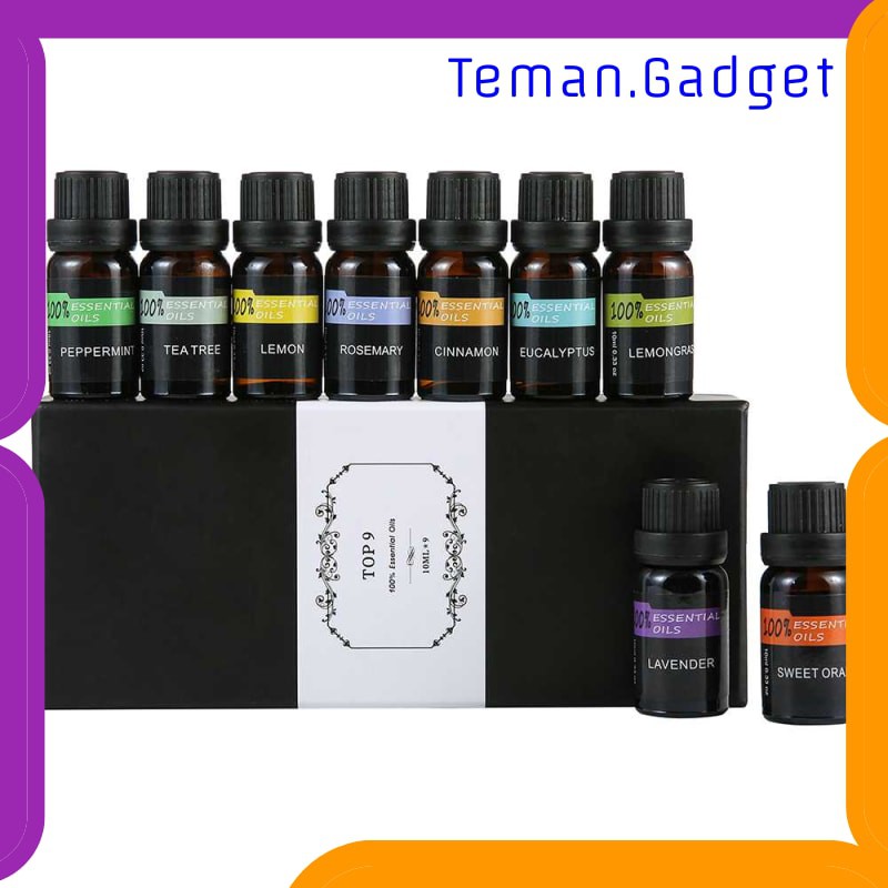 TG-CE005 Eighteen Pure Essential Oils Minyak Aromatherapy 10ml 9PCS - TOP9