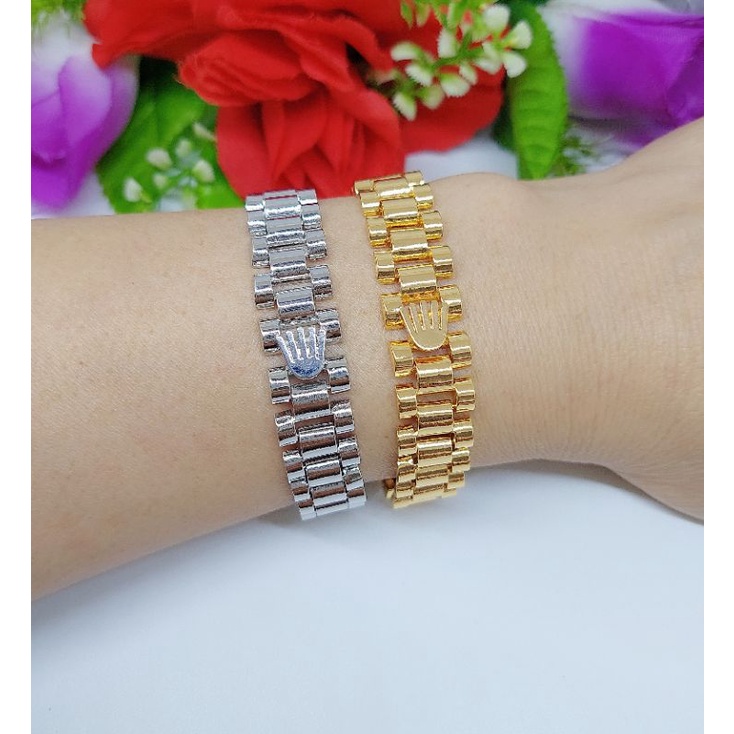 Gelang xuping rantai RL lapis emas besar dan kecil