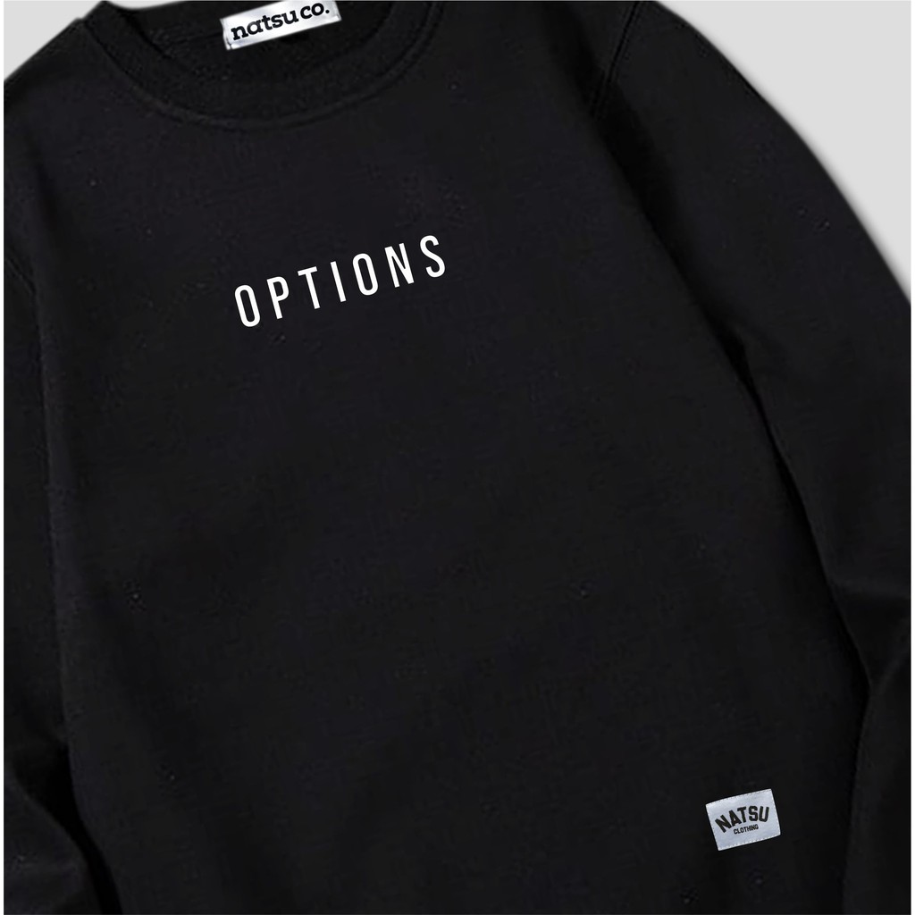 Crewneck Sweater Pria SImple Tulisan Natsu co. - Options NATSU x PANDAWA HOODIE