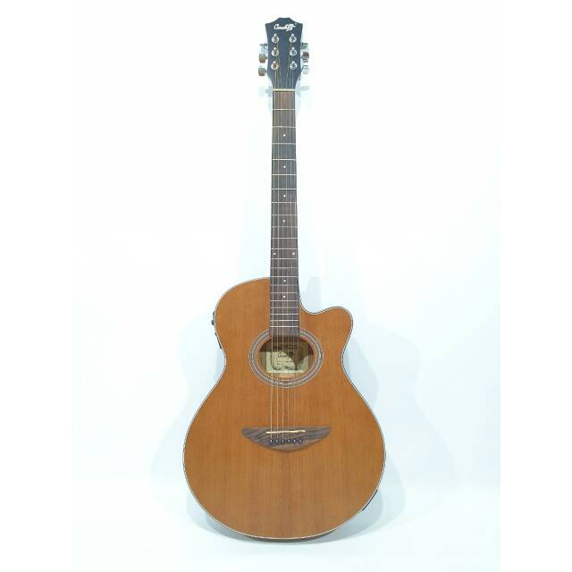Gitar Akustik Elektrik Merk Cowboy Original Warna Coklat Tipe GWC-38 NS Equalizer Tuner Slim Trusrod