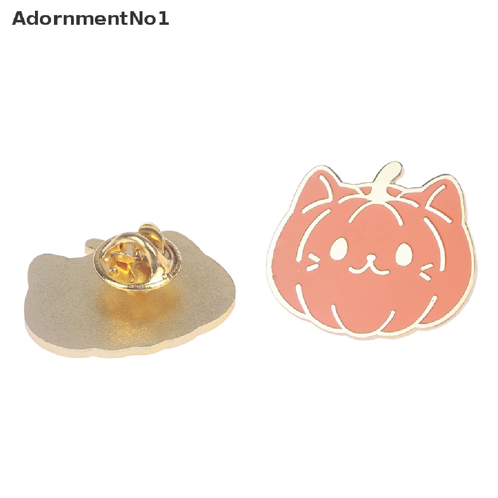 (AdornmentNo1) 1pc Pin / Bros Enamel Bentuk Kartun Kucing / Labu / Tanaman Untuk Aksesoris Pakaian