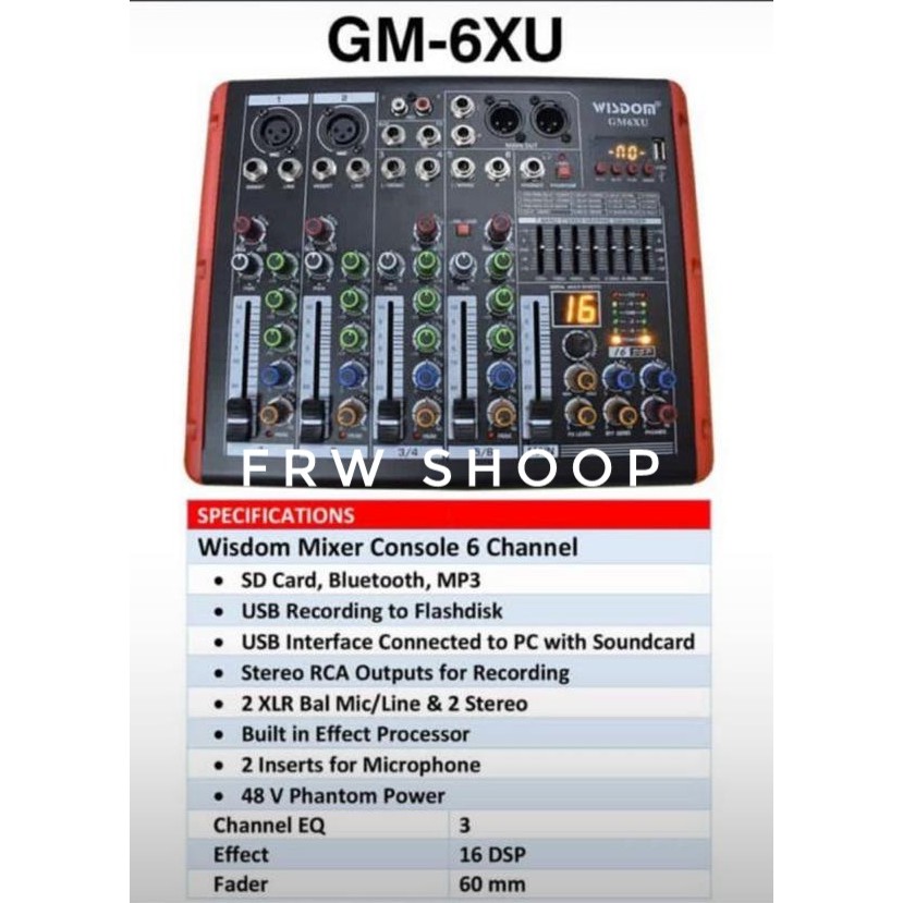 MIXER WISDOM GM6XU / GM 6XU / GM 6 XU 6 CHANNEL ORIGINAL