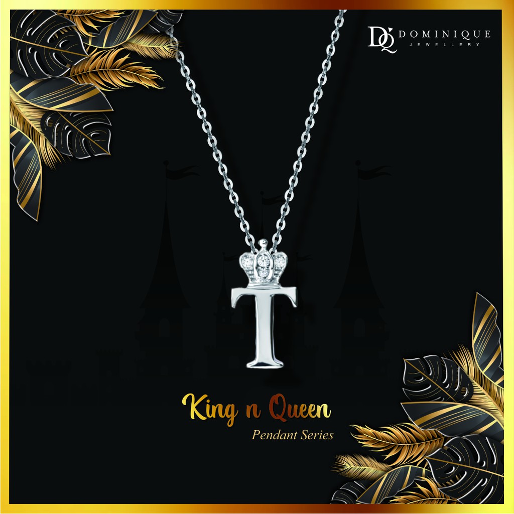 

Dominique Jewellery-Diamond Pendant - Kalung Alpha Beta T King & Queen