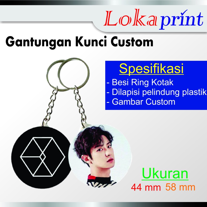 Gantungan kunci custom foto bentuk pin peniti bros gantungan kunci