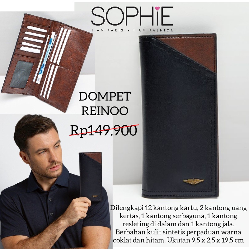 DOMPET REINOO ALIVE SOPHIE MARTIN PARIS DOMPET PANJANG COWOK PRIA