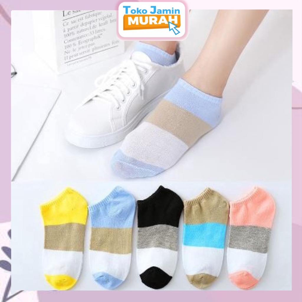 TJM KK218 Kaos Kaki Murah Motif 3 Warna Korea Import Ankle Cute Semata Kaki