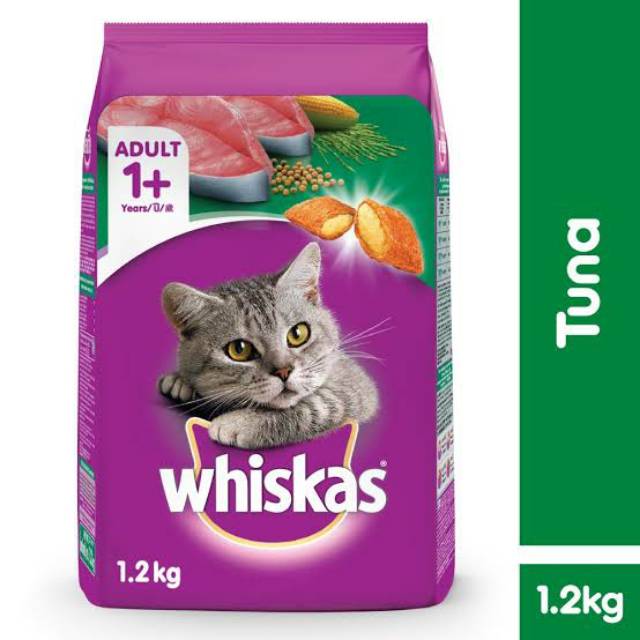 Whiskas Fresh Pack 1.2kg Adult Tuna Makanan Kucing Kering 1.2 kg