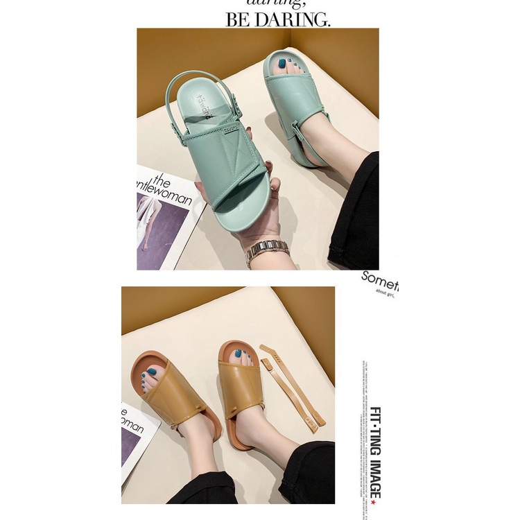 SHOEGALLERY TG1536 sandal Slop Wanita tali belakang warna warni import