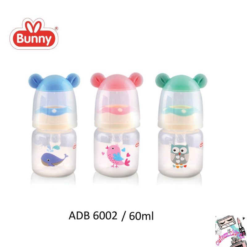 ☃Cutezz_Ching☃Lusty Bunny Square Bottle Botol Susu With Ear Hood uk.60ml/120ml/250ml