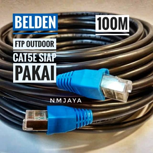 Belden Kabel Lan Outdoor 100 meter STP CAT5e dicrimping rj45 STP Cat5e Belden Tipe 50105F Warna Hitam