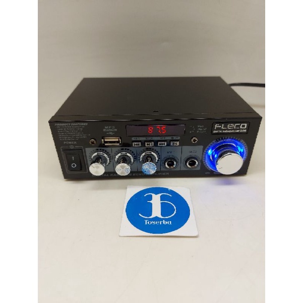 Power Amplifier Bluetooth Karaoke 2 Mic Stereo Echo Usb Mp3 Fleco D09 ORIGINAL FLECO