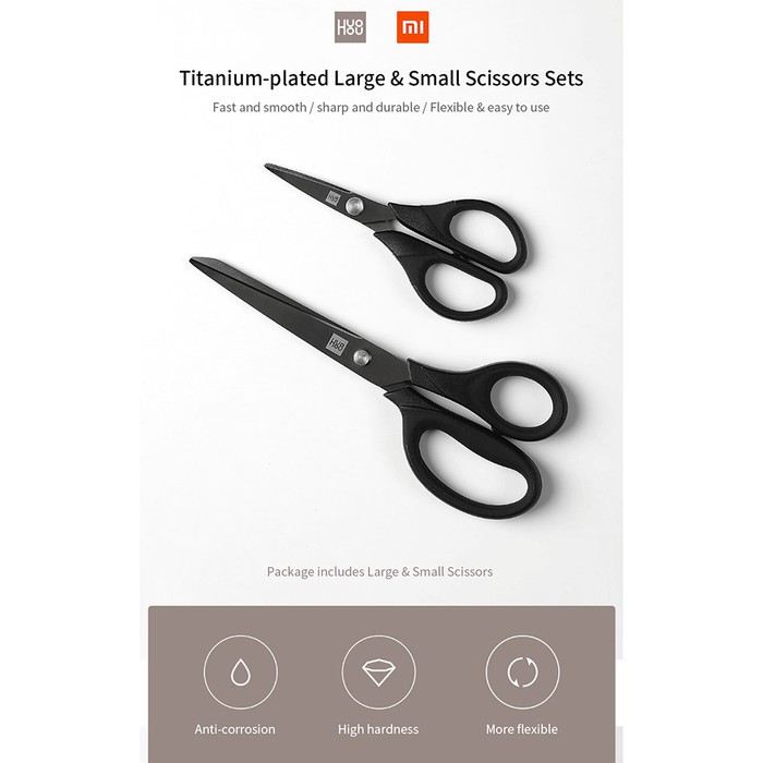 Xiaomi Huohou Gunting Titanium Plated Scissors Set 2 Pcs Besar Kecil