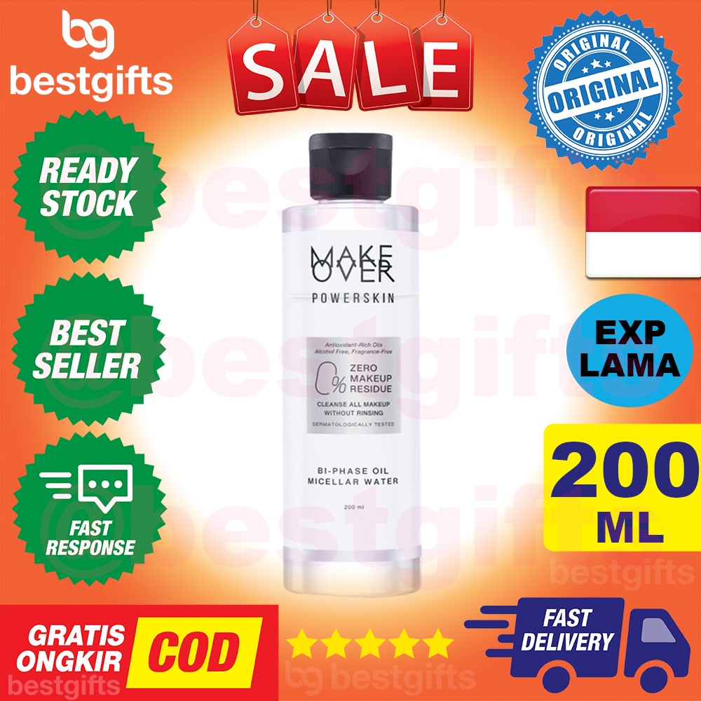 MAKE OVER MAKEOVER POWERSKIN BI-PHASE OIL MICELLAR WATER PEMBERSIH MUKA MAKE UP - 200 ML