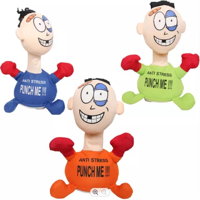 Punch Me Doll Electric Plush Vent fidget Toy Comfortable Touching / Funny Emotional Vent Doll / Anti-Stress Stuffed Figure Doll