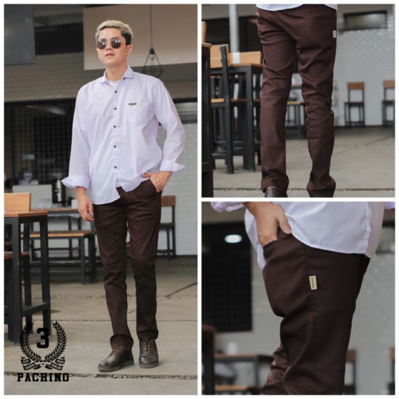 Celana Chino Panjang Pria,Celana Chino Coklat Tua,Celana Chino Brown,Celana Chino Panjang Murah