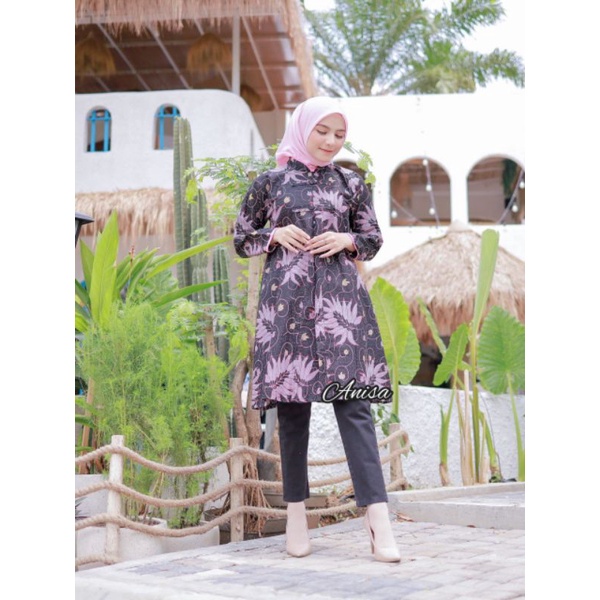 Batik Wanita Tunik Modern M L XL XXL XXXL atasan batik