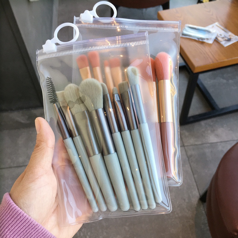 Kuas Set Make Up 8pcs Set Mini Travel MakeUp Brush halus lembut