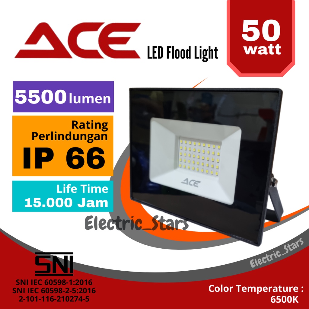 Lampu Sorot 50W LED / Flood Light 50W Merk ACE