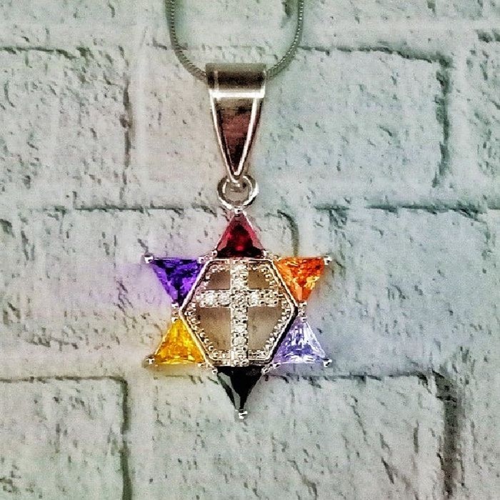 Kalung Bintang Daud Israel. Kalung Salib. Kalung Perak. Israel. Salib