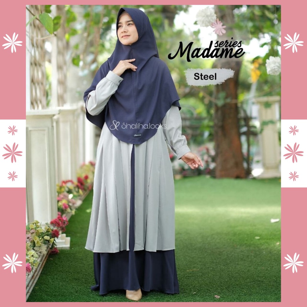 MADAME SERIES - STEEL BY SHALIHA LOOKS | GAMIS SET KHIMAR | GAMIS SET LEBARAN
