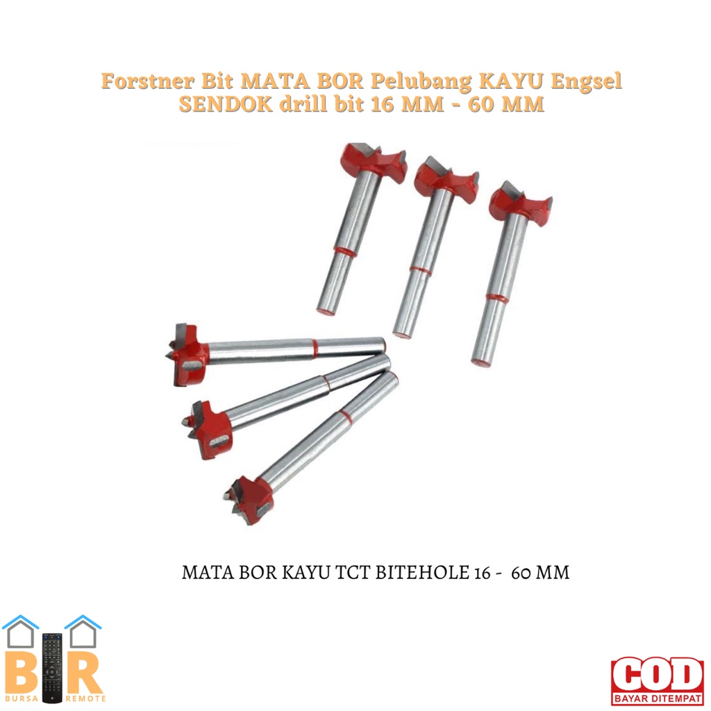 Forstner Bit MATA BOR Pelubang KAYU Engsel SENDOK drill bit 16mm- 60mm