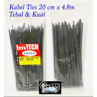 Jual KABEL TIES 20 CM X4.8MM WARNA HITAM | Shopee Indonesia