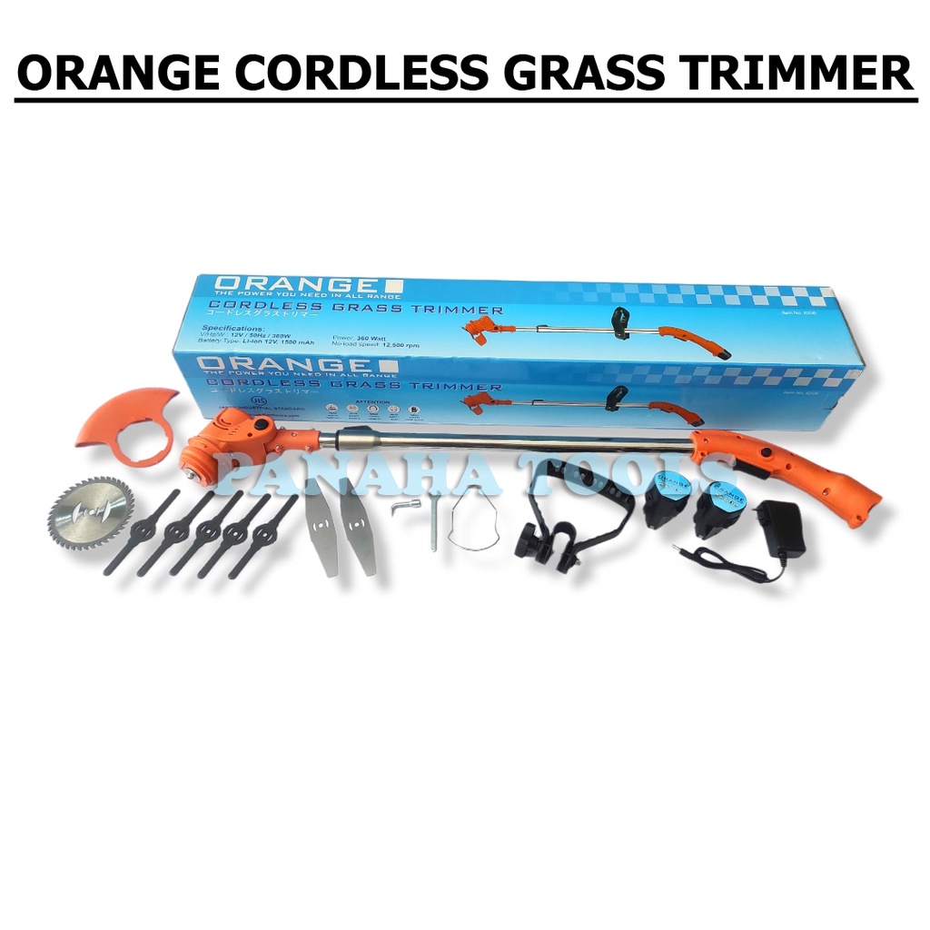 ORANGE CORDLESS GRASS TRIMMER / Mesin Pemotong Rumput
