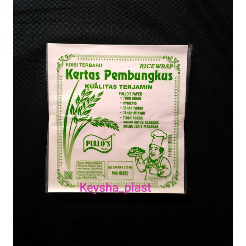 

Rice Wrap || Kertas Pembungkus || Kertas Nasi Ala Kfc || Kertas Merk Pullo's isi 100 sheet