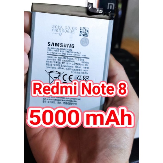 Batre Xiaomi Redmi Note 7, 7Pro, 8, 8Pro Battery / Baterai mod 5000mAh Model BM46 BN4A  batre mod Re