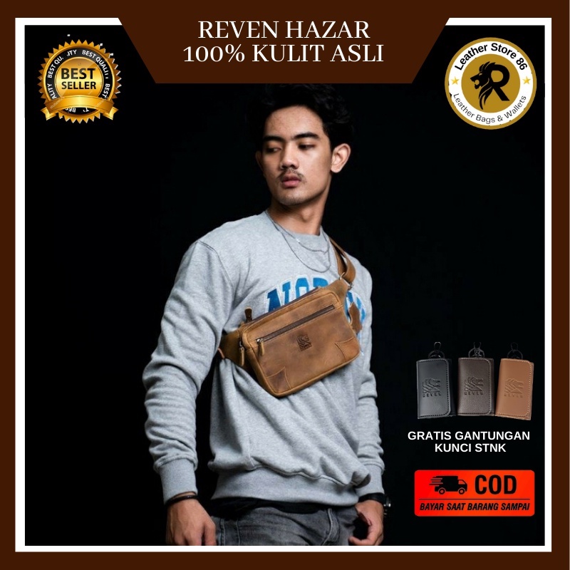 Tas Pria Selempang Slempang Kulit Asli Original Tas Selempang Pria Cowok Cowo Laki Laki Kulit Asli T