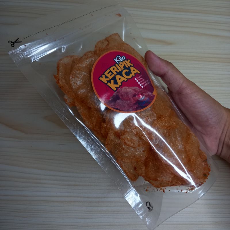 

Kripik kaca kilo kemasan standing pouch ziplock makanan ringan cemilan snack kripca