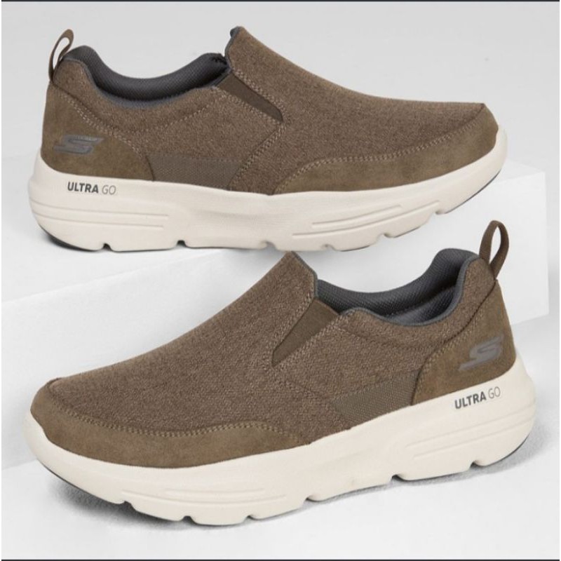 Sepatu Sneakers Pria Skechers Gowalk Duro Khaki Original