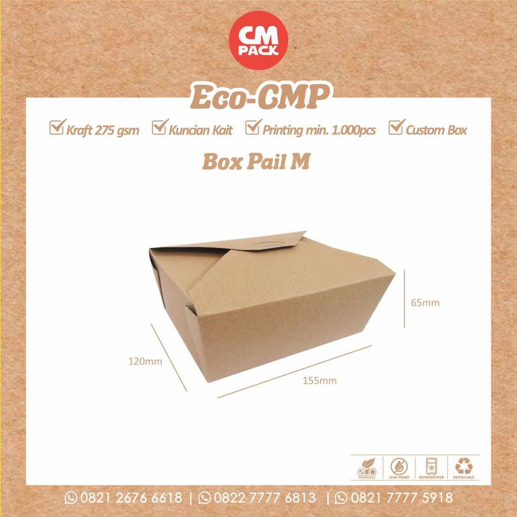 

CMP ECO KRAFT BOX PAIL M ( 1 PACK ISI 50PCS )