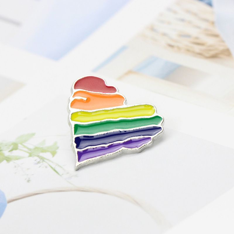 SIY  4Pc Rainbow Gay Lesbian Pride Enamel Lapel Pin Brooch Love is Colorful Badge Pin