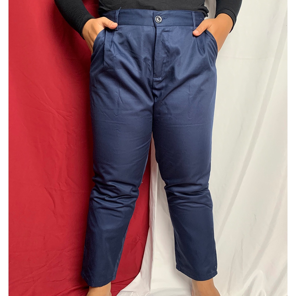 HOPYLOVY Celana Baggy Pants Wanita Jumbo Premium / Celana Bahan Panjang Wanita Ukuran XXL