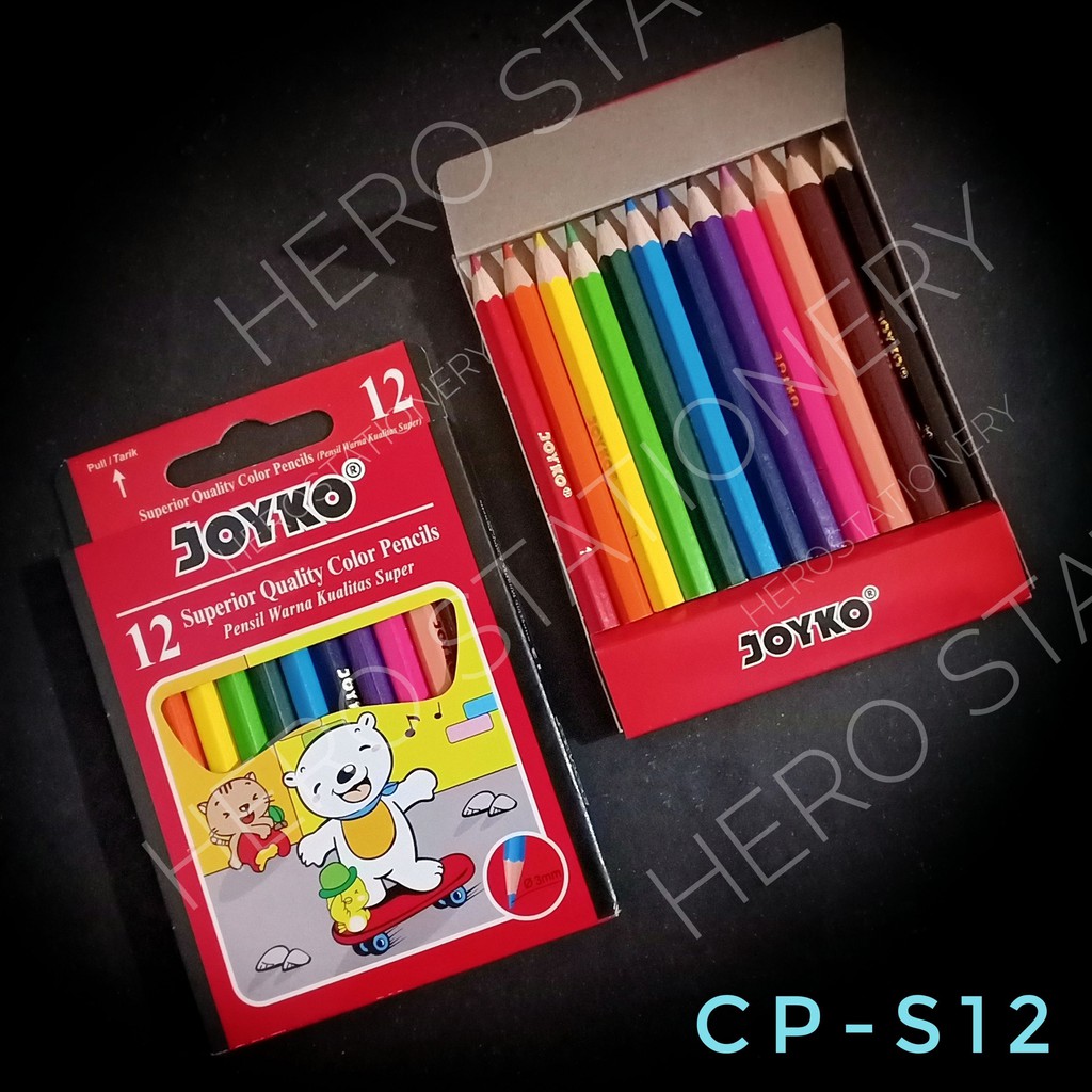 

Pensil warna pendek joyko set 12 warna CP-S12