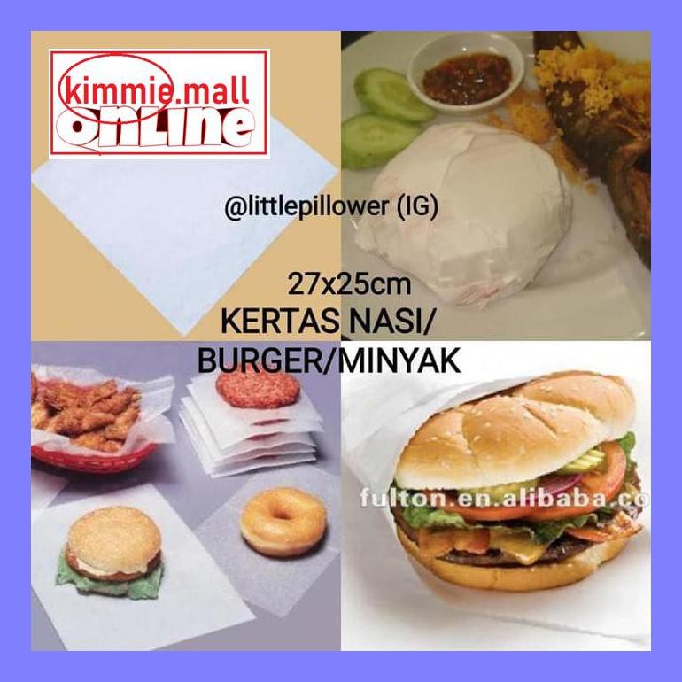 

Dap7Sv (Isi 100Lembar) Kertas Nasi Kfc/Burger/ Kertas Minyak/Kertas Bungkus Sav0D