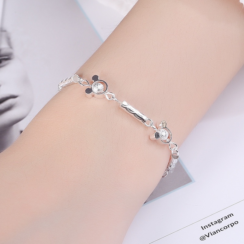 Fashion Laminated Small Hollow Plum Blossom 925 Silver-plated Handmade Hand Ornaments Frosted Bead Sexy Girl Jewelry