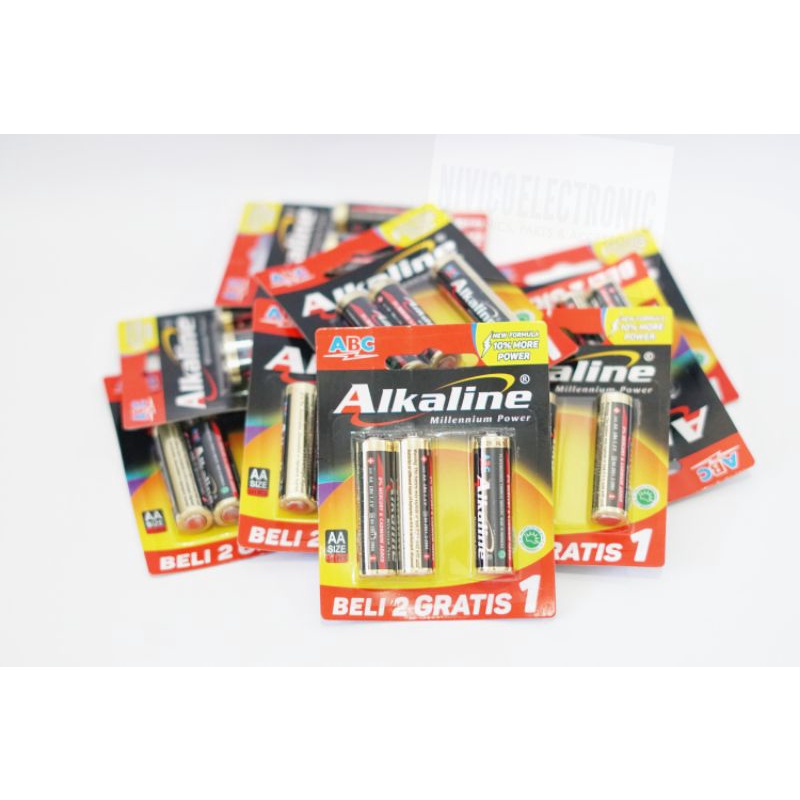 Baterai ABC AA A2 ALKALINE BELI 2 GRATIS 1